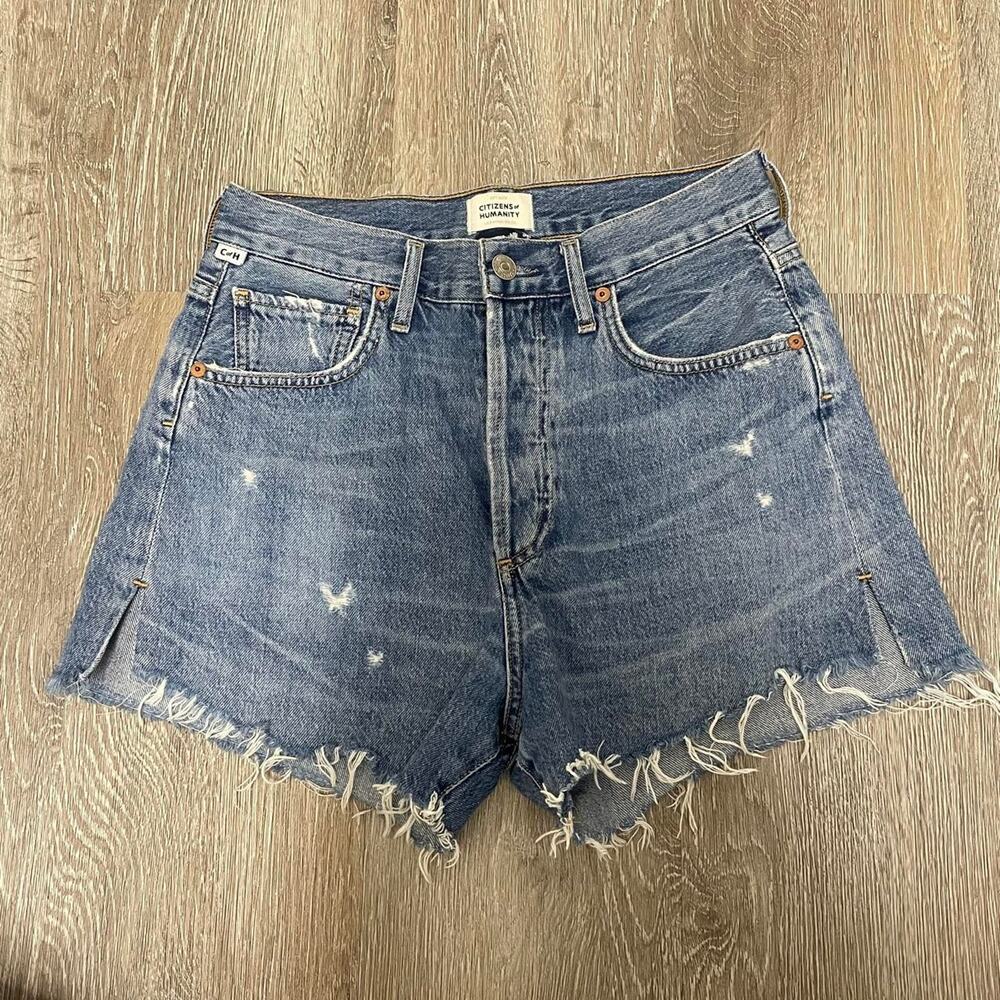 Citizens of Humanity Denim High Waisted Shorts Women's Size 24 100% Cotton